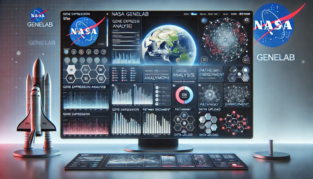GeneLab interface showing data repository and analysis tools