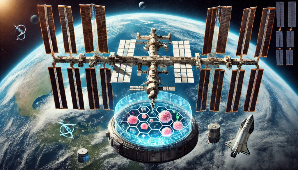 International Space Station conducting biological experiments in space